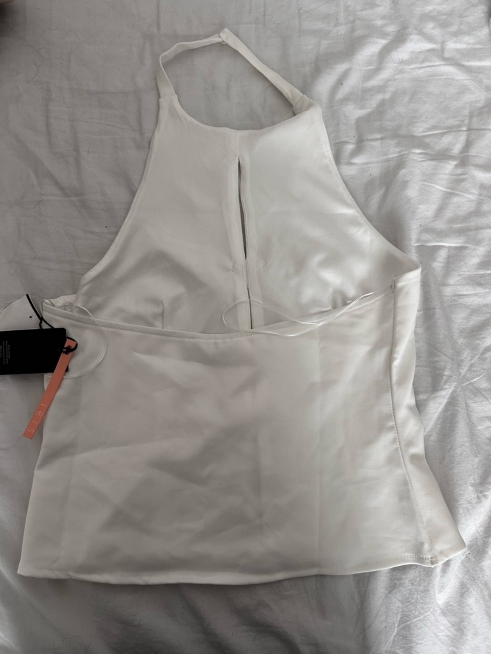 iris White Halter Top with Crystal Bow Accents - Picture 2 of 2